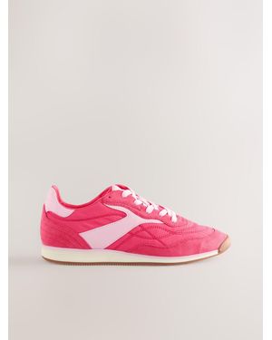 Next Coral Panel Detail Lace-Up Sneakers - Pink