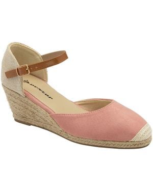 Dunlop Ladies Wedge Espadrille Shoes - Pink
