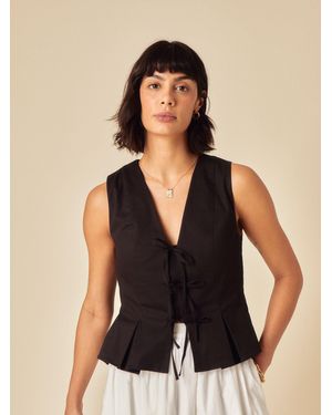 Nobody's Child Nobodys Child Tie Front Waistcoat - Black