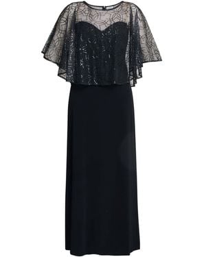 Gina Bacconi Anoushka Maxi Dress With Sheer Beaded Cape - Black