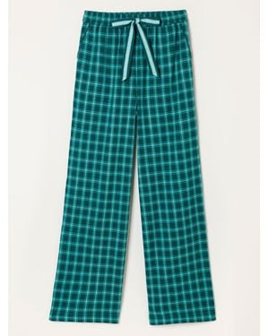 FatFace Lola Sparkle Gingham Wide Leg Pajama Bottoms - Blue