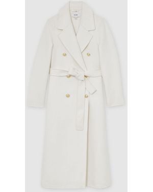 Reiss Dora Double-Breasted Blindseam Coat Wool-Blend - White