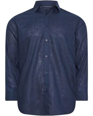 BadRhino Big & Tall Premium Long Sleeve Linen Shirt - Blue