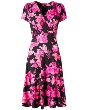 Joe Browns Winter Floral Wrap Dress - Pink