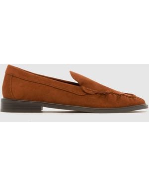 schuh Lorena Clean Ruched Loafer - Brown