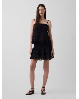 Gap Pintuck Lace-Trim Easy Mini Skirt - Schwarz