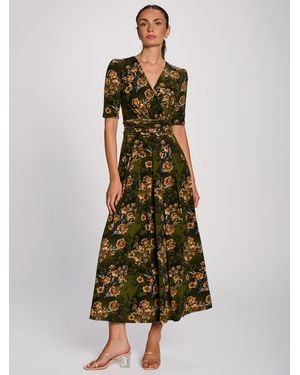 Jolie Moi Printed Jersey Maxi Dress - Green