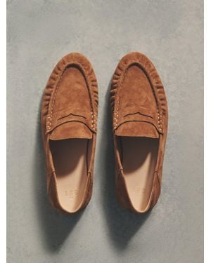 The Set Leather Suede Loafers - Brown