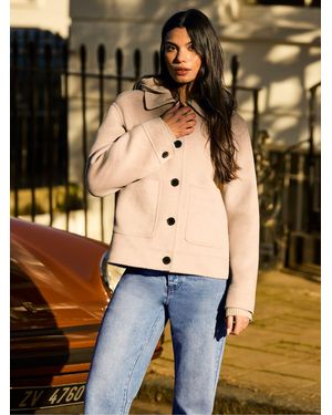 Ro & Zo Wool Blend Double Faced Jacket - Blue