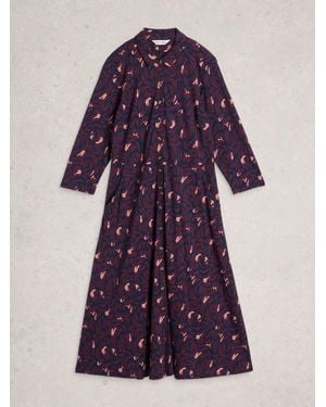 White Stuff Rua Jersey Shirt Dress - Purple