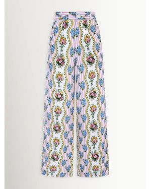 Pink City Prints Vintage Bouquet Gabi Pants - White