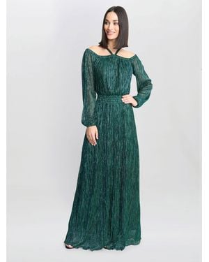 Gina Bacconi Sylvia Off The Shoulder Dress - Green