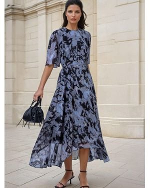 Religion Solstice Kleid Mit Rundhalsausschnitt Und Print - Blau