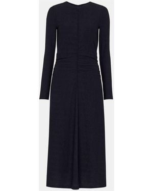 Whistles Textured Jersey Ruched Dress - Blue