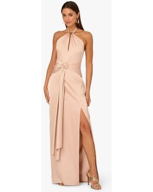 Adrianna Papell Adrianna By Stretch Satin Long Dress - White
