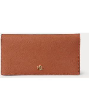 Ralph Lauren Crosshatch Leather Slim Wallet - Brown