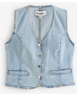 Threadbare Demin Tailored Denim Waistcoat - Blue