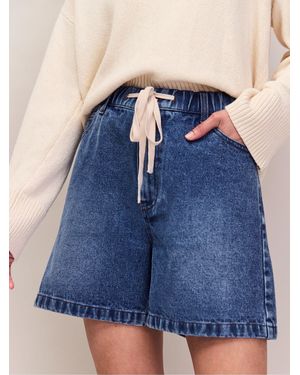 Ro & Zo Denim Drawstring Shorts - Blue