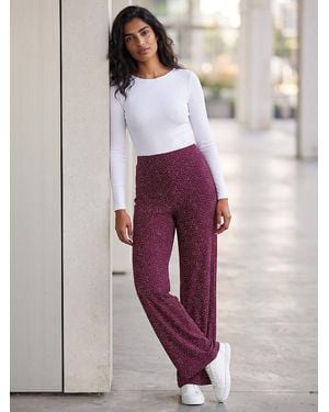Roman All Over Spot Print Pants - Red