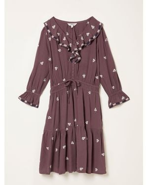FatFace Fatface Orla Embroidered Dress - Purple