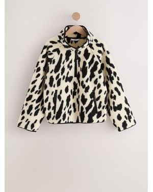 Next Active Printed Borg Jacket - Natural
