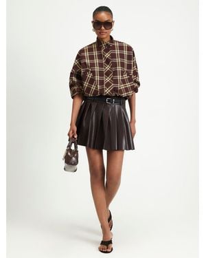 River Island Belted Pleated Mini Skirt - Natural