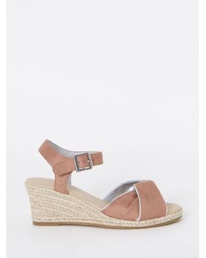 Simply Be Wide Fit Twist Front Espadrille Wedge Sandals - Pink