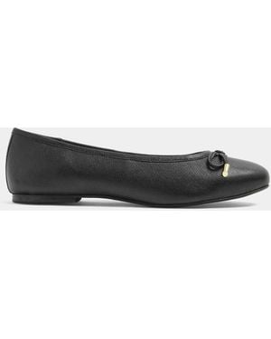 Evans Leather Ballerina Court Shoes - White
