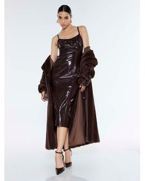 River Island Vinyl Midi Corset Strappy Dress - Red