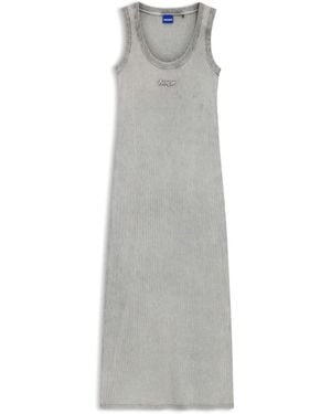 HUGO Niliyo Logo Jersey Midi Dress - White