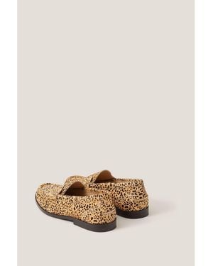 Monsoon Maya Leather Animal Print Loafers - Natural