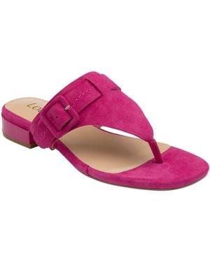 Lotus Suede Toe-Post Mule Sandals - Pink