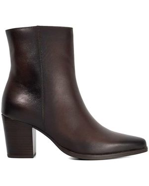 Dune Coffee Paxten Smart Western Ankle Boots - Brown