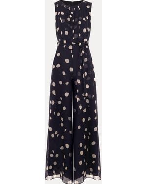 Phase Eight Petite Maxine Spot Jumpsuit - Blue