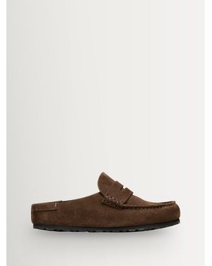 Birkenstock Naples Suede Backless Loafers - Brown