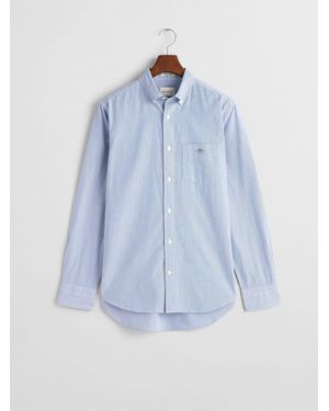 GANT Banker Stripe Classic Poplin Shirt College - Blue