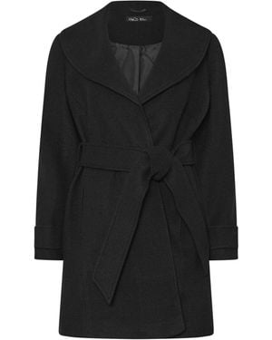 M Com Short Wrap Coat - Black
