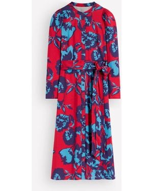 Boden Honor Column Jersey Midi Dress - Red