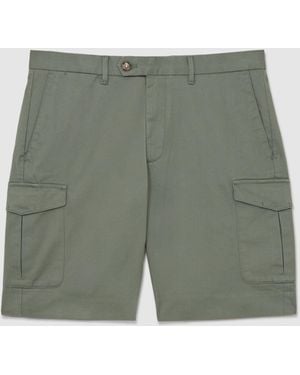 Reiss Wicket Cargo Cotton Cargo Chino Shorts With Stretch - Green