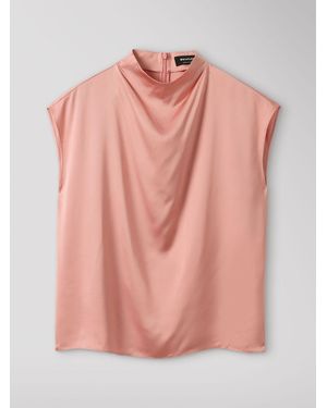 Whistles Cowl Neck Satin Sleeveless Top - Pink