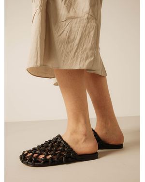 Bronx Annaya Woven Leather Sandals - Natural