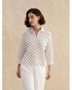 Hobbs Nita Linen Spot Shirt - Natur