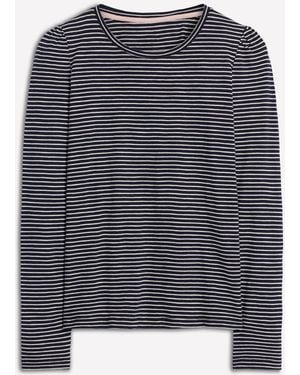 Boden Sophie Slub Long Sleeve Top - Blue