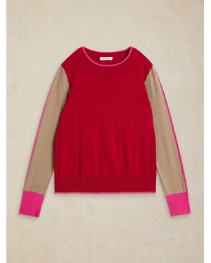 White Stuff Katie Col Block Sweater - Red