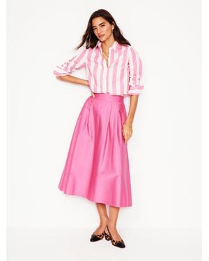 Boden Isabella Cotton Sateen Skirt - Pink