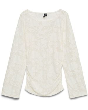 Vero Moda Vero Moda Long Sleeve Ruched Side Top - White