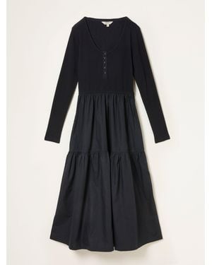 FatFace Fatface Louise Jersey Woven Midi Dress - Black