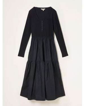 FatFace Fatface Louise Jersey Woven Midi Dress - Black