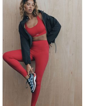 Self High Waist Leggings - Red