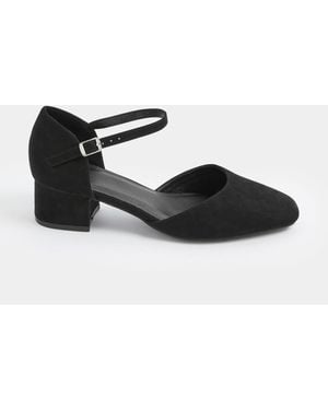Yours Curve Extra Wide Fit Square Toe Block Heels - Black
